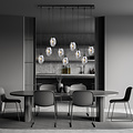 Emibig Lámpara colgante negra excepcional con 9 vidrios ahumados E14 - Crea una atmósfera acogedora en tu espacio
