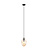 Hanging lamp black single amber color glass and 1x E14