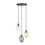 Emibig Emibig Ronde pendellamp met 3 verschillende pendels (transparant, amber en gerookt) - Creëer een sfeervolle ambiance in uw interieur