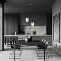 Emibig Emibig Lámpara colgante redonda con 3 colgantes diferentes (transparente, ámbar y ahumado) - Crea un ambiente acogedor en tu hogar