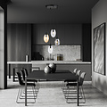 Round pendant lamp with 4 different pendants E14 (2 transparent, amber and smoked)
