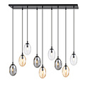 Large hanging lamp for above the table with 9 different glass pendants E14