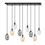 Large hanging lamp for above the table with 9 different glass pendants E14