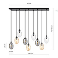 Large hanging lamp for above the table with 9 different glass pendants E14
