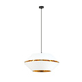 Catchy white hanging lamp with gold hanging lamp E27