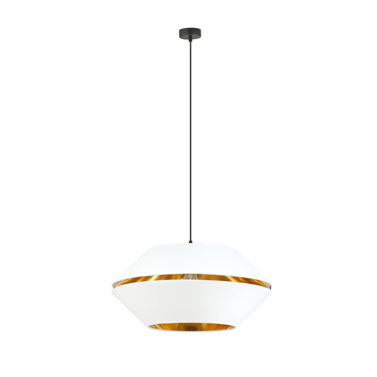 Catchy white hanging lamp with gold hanging lamp E27