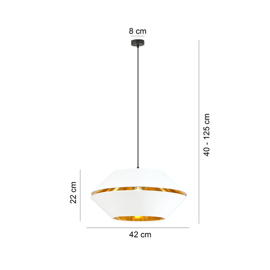 Catchy white hanging lamp with gold hanging lamp E27