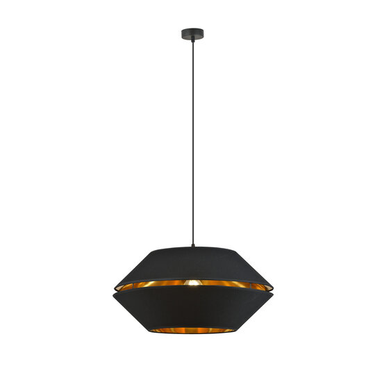 Emibig Emibig Lámpara colgante negra llamativa con lámpara colgante dorada E27 - Ideal para una atmósfera elegante