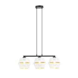 Emibig Black pendant 3x E27 white with gold caps metal