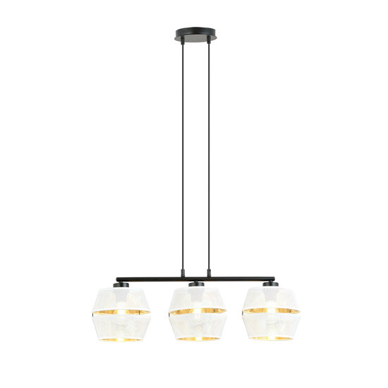 Emibig Emibig Schwarzer Anhänger 3x E27 weiß mit goldenen Metallkappen - Ideal für stilvolle Beleuchtung