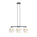 Emibig Emibig Zwarte pendel 3x E27 wit met gouden kappen metaal - Perfect voor sfeervolle verlichting