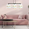 Emibig Emibig Black pendant 3x E27 white with gold caps metal - Ideal for stylish lighting