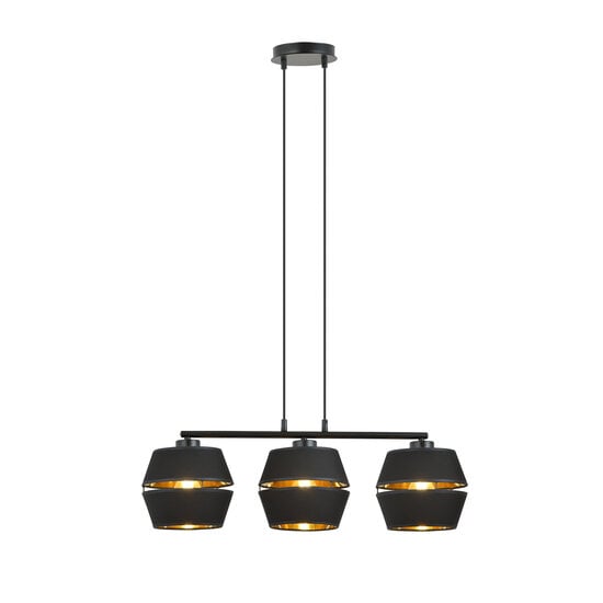 Emibig Emibig Completely black pendant 3x E27 with gold interior - Perfect for a stylish atmosphere
