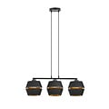 Emibig Emibig Completely black pendant 3x E27 with gold interior - Perfect for a stylish atmosphere