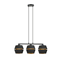Emibig Emibig Suspension entièrement noire 3x E27 avec intérieur doré - Parfaite pour une ambiance élégante
