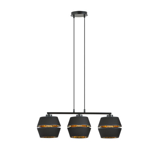 Emibig Emibig Completely black pendant 3x E27 with gold interior - Perfect for a stylish atmosphere