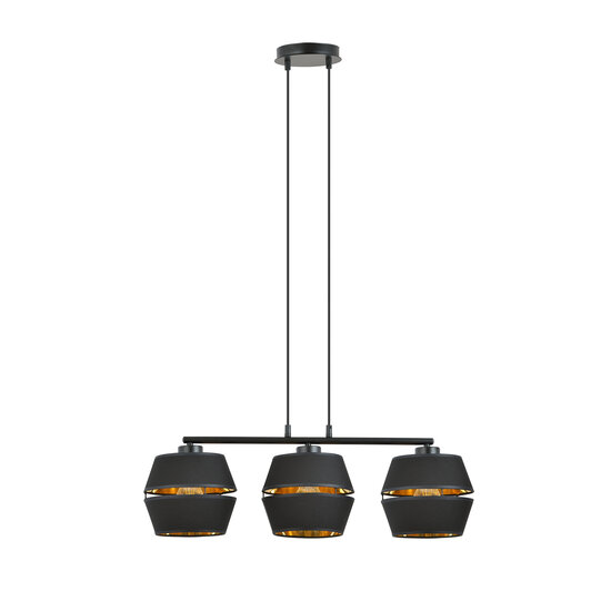 Emibig Emibig Komplett schwarze Pendelleuchte 3x E27 mit goldener Innenseite - Perfekt für eine stilvolle Atmosphäre
