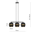 Emibig Emibig Completely black pendant 3x E27 with gold interior - Perfect for a stylish atmosphere