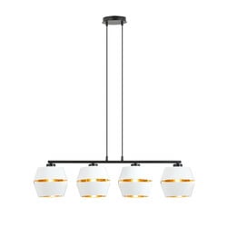 Emibig Black pendant 4x E27 white with gold caps metal