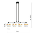 Emibig Emibig Black pendant 4x E27 white with gold caps metal - Perfect for modern interiors