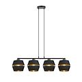 Emibig Emibig Completely black pendant 4x E27 with gold interior - Perfect for stylish decor
