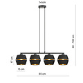 Komplett schwarze Pendelleuchte 4x E27 mit goldener Innenseite