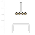 Emibig Emibig Suspension entièrement noire 4x E27 avec intérieur doré - Parfaite pour une décoration élégante