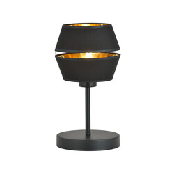 Knappe tafellamp zwart met gouden accent 1x E27