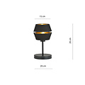 Emibig Emibig Belle lampe de table noire avec accent doré 1x E27 - Créez une atmosphère chaleureuse chez vous