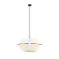Catchy perforated white hanging lamp with gold hanging lamp E27