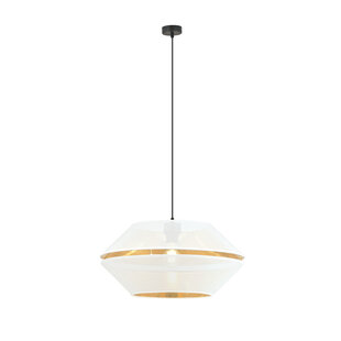 Emibig Lampe suspendue blanche perforée accrocheuse avec lampe suspendue dorée E27