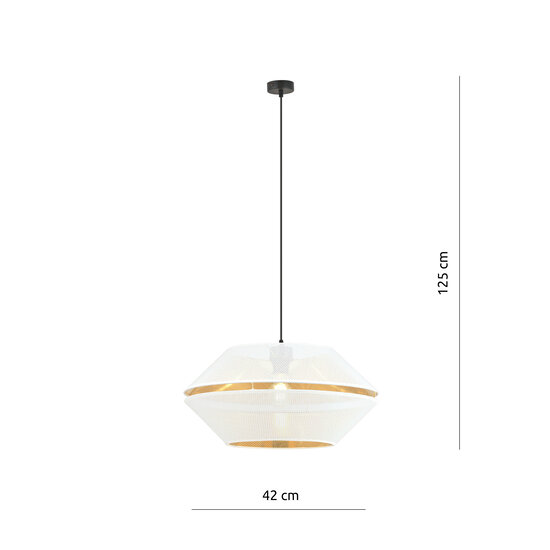 Catchy perforated white hanging lamp with gold hanging lamp E27