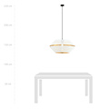 Catchy perforated white hanging lamp with gold hanging lamp E27