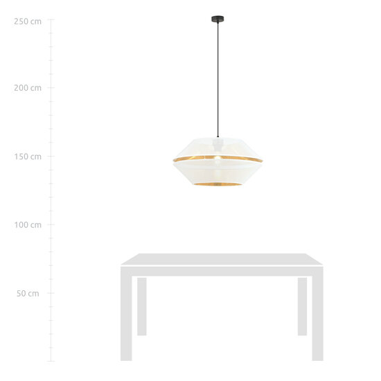 Catchy perforated white hanging lamp with gold hanging lamp E27