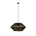 Catchy perforated black hanging lamp with gold hanging lamp E27