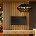 Emibig Emibig Catchy geperforeerde zwarte hanglamp met gouden hanglamp E27 - Elegante verlichting voor elke ruimte