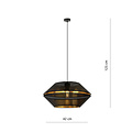 Catchy perforated black hanging lamp with gold hanging lamp E27