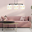 Emibig Emibig Lámpara colgante negra 3x E27 blanca con tapas doradas con agujeros de metal - Ideal para crear un ambiente acogedor