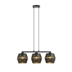 Emibig Completely black perforated pendant lamp 3x E27 with gold interior