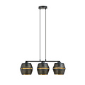 Emibig Emibig Completely black perforated pendant lamp 3x E27 with gold interior - Ideal for a stylish ambiance
