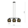Emibig Emibig Completely black perforated pendant lamp 3x E27 with gold interior - Ideal for a stylish ambiance