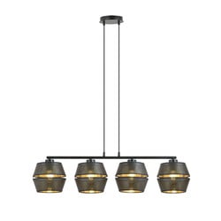 Emibig Doorzeefde zwarte pendelhanglamp 4x E27 met gouden binnenkant