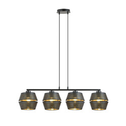Emibig Riddled schwarze Pendelleuchte 4x E27 mit goldenem Innenleben