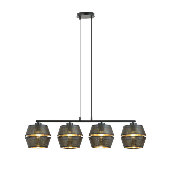 Emibig Emibig Lámpara colgante negra perforada 4x E27 con interior dorado - Añade un toque de elegancia a tu hogar