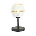 Emibig Emibig Belle lampe de table noire avec touche blanche et dorée 1x E27 - Parfaite pour un éclairage élégant