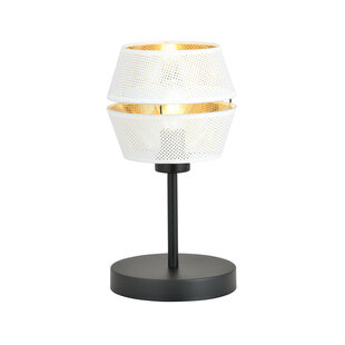 Handsome table lamp black with white and gold key 1x E27