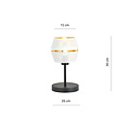 Emibig Emibig Belle lampe de table noire avec touche blanche et dorée 1x E27 - Parfaite pour un éclairage élégant