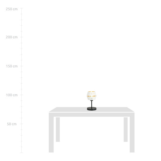 Guapo sobremesa negro con llave blanca y dorada 1x E27