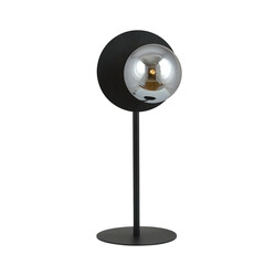 Emibig Schwarze Design-Tischlampe mit Milchglaskugel-Akzent E14