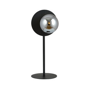 Design black table lamp with frosted glass ball accent E14